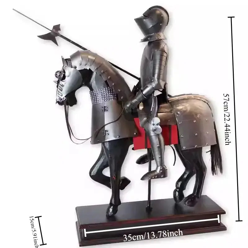 Medieval Knight Armor Figurine - Vintage European Home Decor Ornament