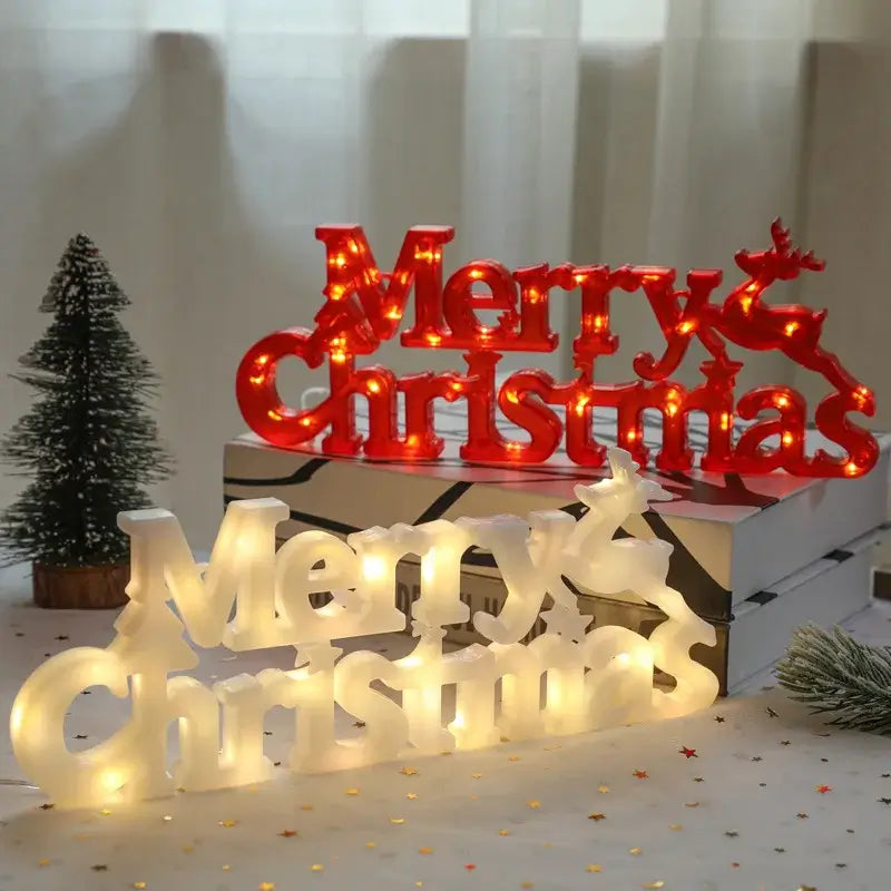 Merry Christmas LED Letter Light String - Fairy Garland Home Decoration for Xmas & New Year 2026