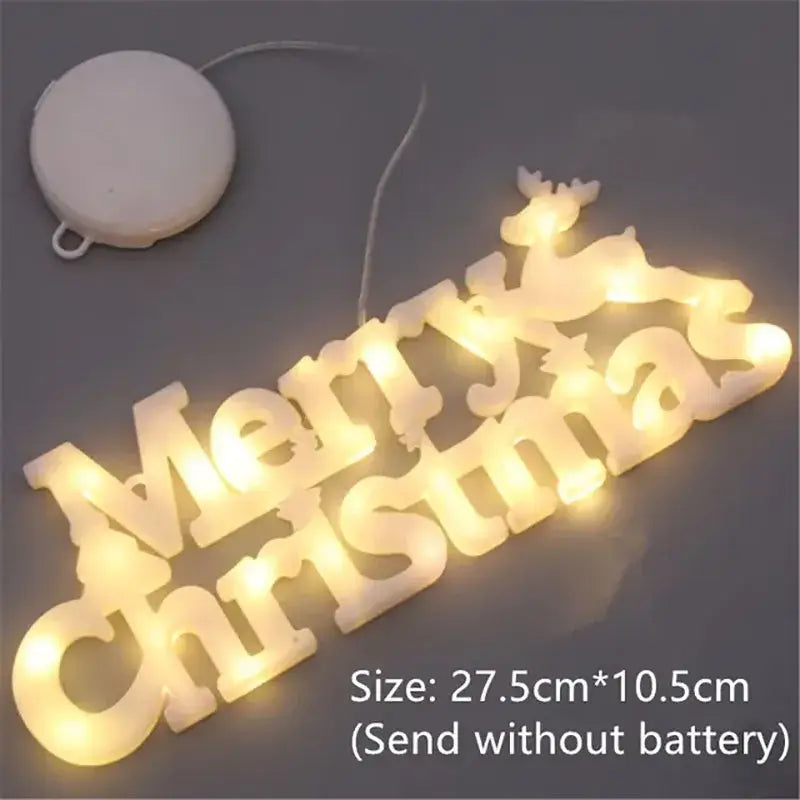 Merry Christmas LED Letter Light String - Fairy Garland Home Decoration for Xmas & New Year 2026