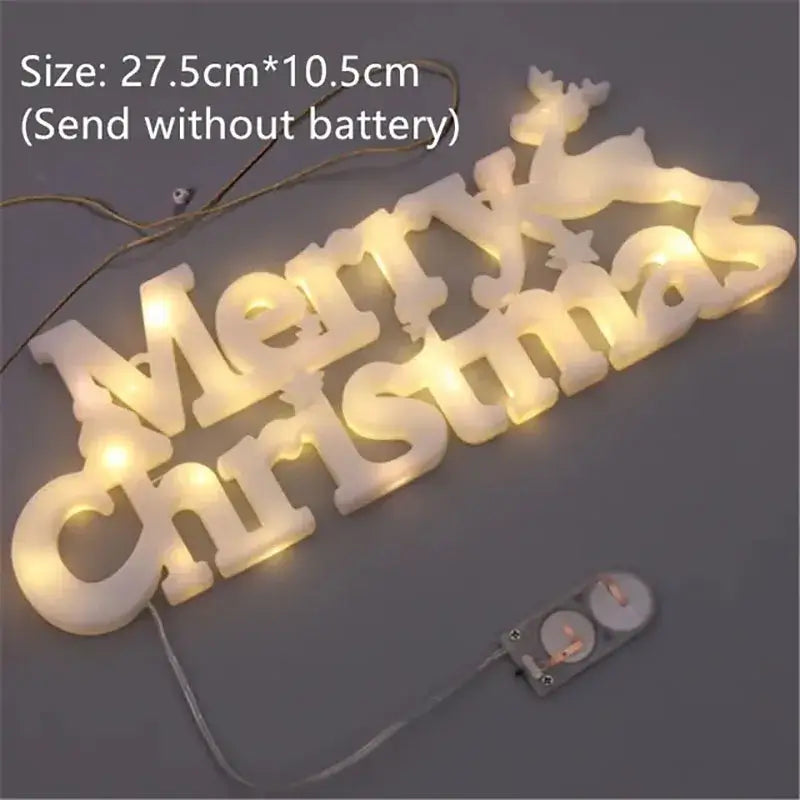 Merry Christmas LED Letter Light String - Fairy Garland Home Decoration for Xmas & New Year 2026