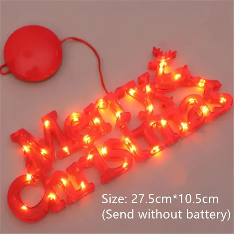 Merry Christmas LED Letter Light String - Fairy Garland Home Decoration for Xmas & New Year 2026