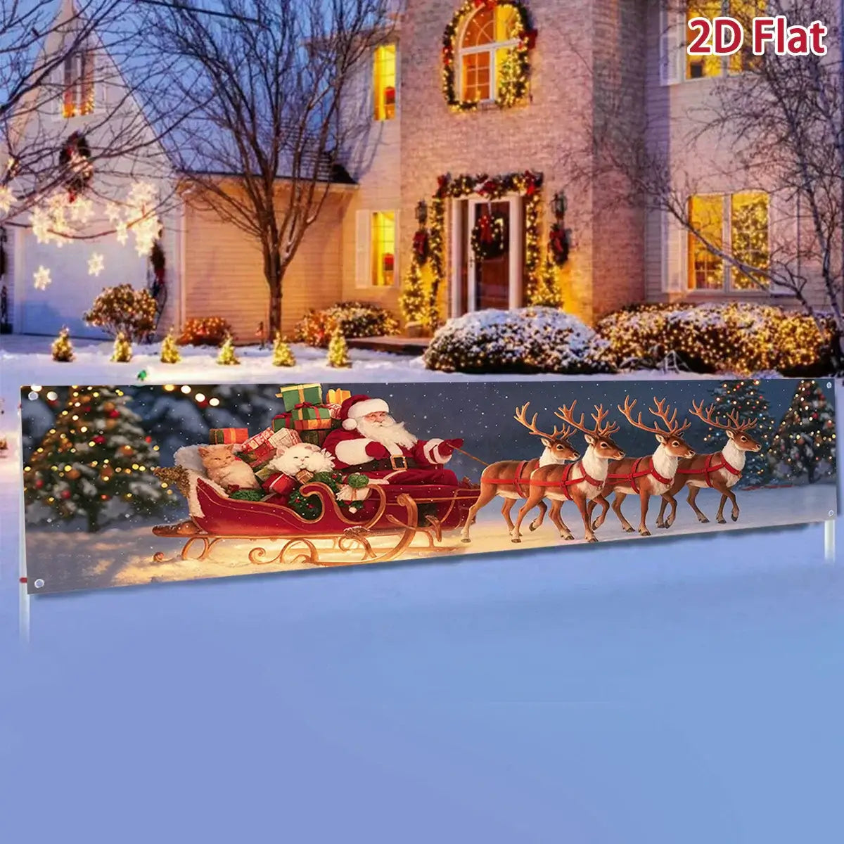 Merry Christmas Outdoor Banner - Home Decoration for Xmas 2025 & New Year 2026 Celebrations