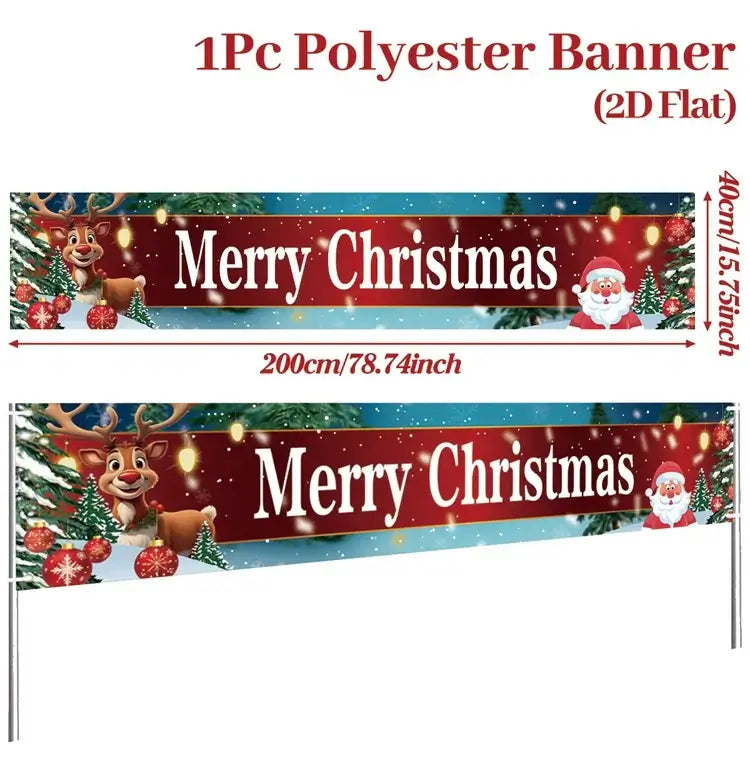 Merry Christmas Outdoor Banner - Home Decoration for Xmas 2025 & New Year 2026 Celebrations