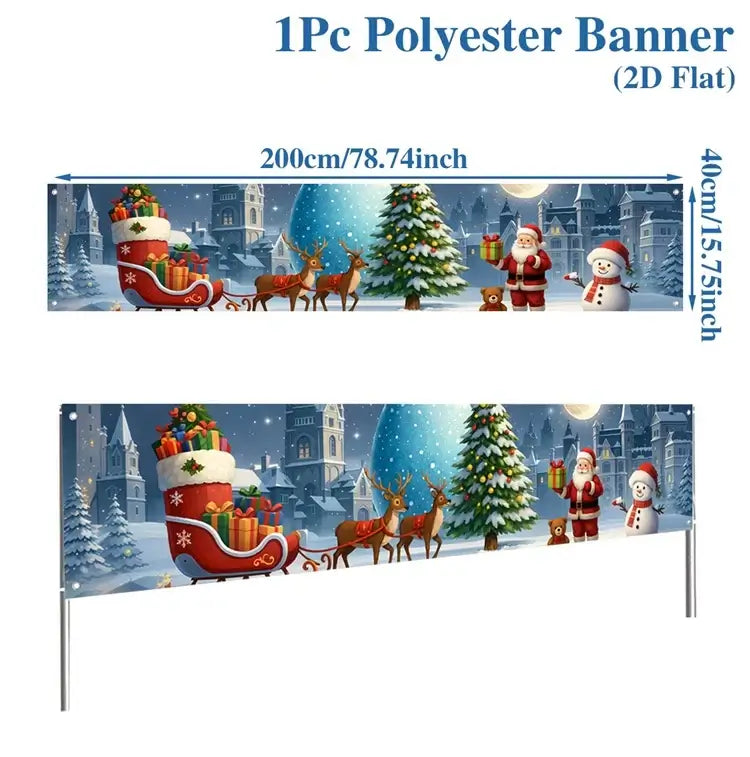 Merry Christmas Outdoor Banner - Home Decoration for Xmas 2025 & New Year 2026 Celebrations