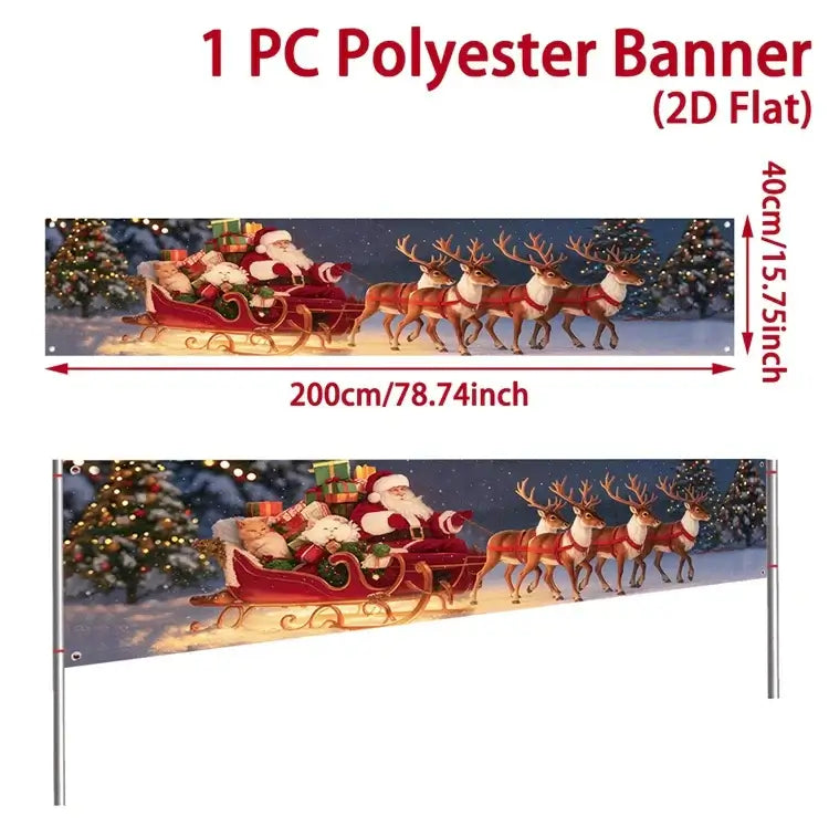 Merry Christmas Outdoor Banner - Home Decoration for Xmas 2025 & New Year 2026 Celebrations