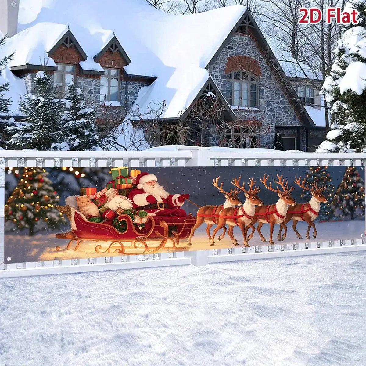 Merry Christmas Outdoor Banner - Home Decoration for Xmas 2025 & New Year 2026 Celebrations