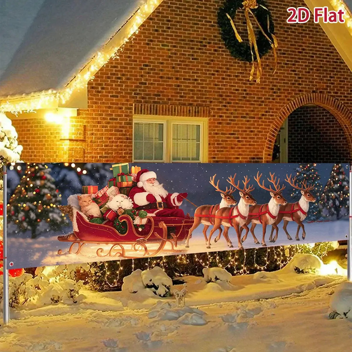 Merry Christmas Outdoor Banner - Home Decoration for Xmas 2025 & New Year 2026 Celebrations