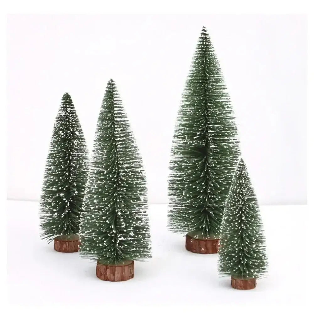 Mini Snow-Covered Christmas Tree - DIY Pine Ornament for Xmas Party & Winter Home Decor
