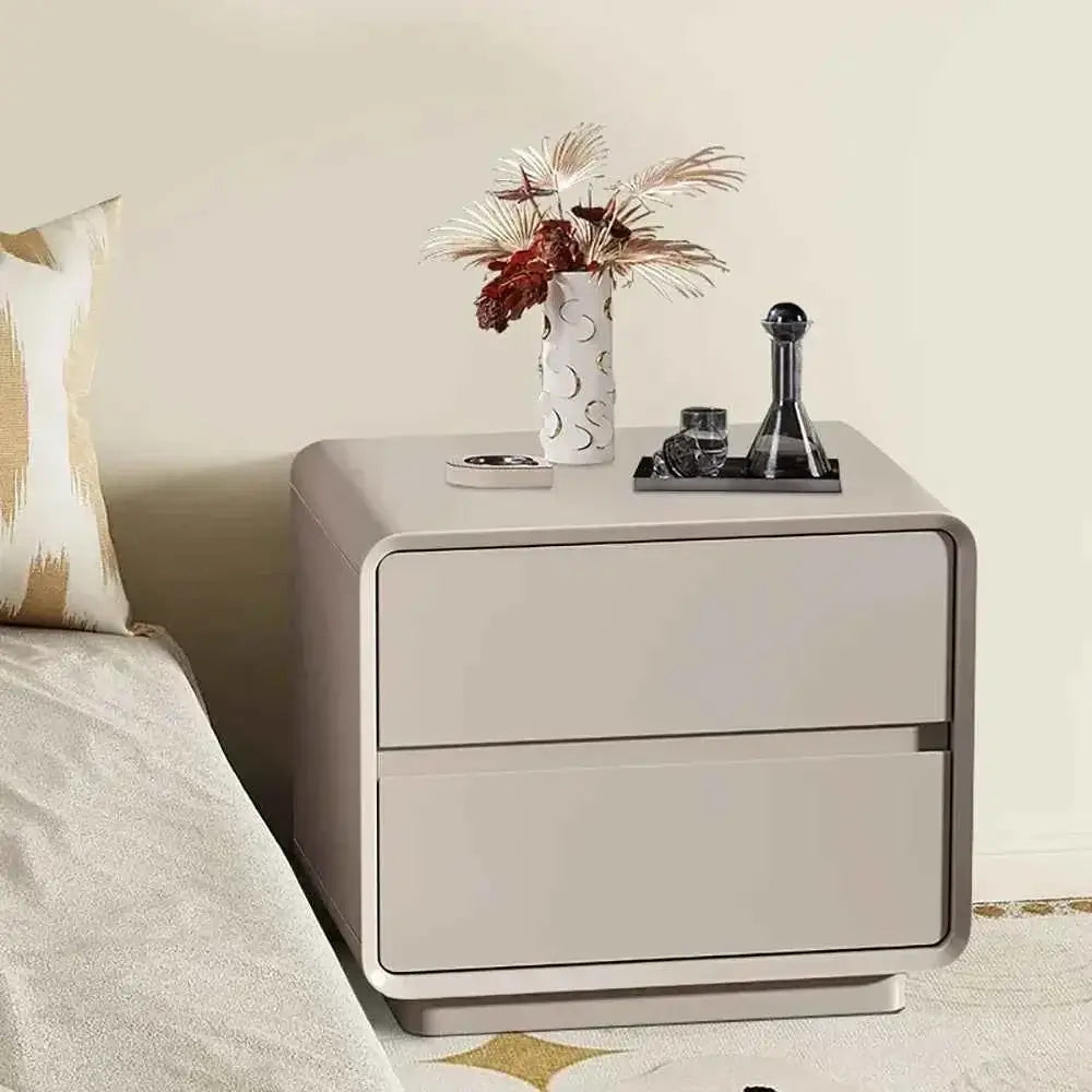 Minimalist Wood Nightstand with Storage Drawers - Modern Bedroom Furniture