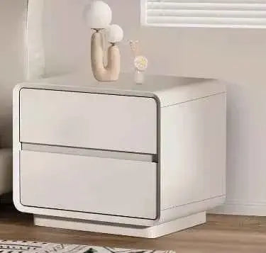 Minimalist Wood Nightstand with Storage Drawers - Modern Bedroom Furniture