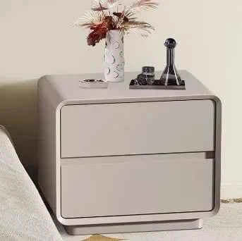 Minimalist Wood Nightstand with Storage Drawers - Modern Bedroom Furniture