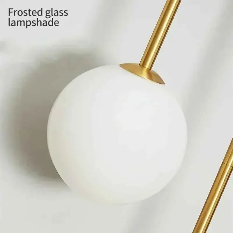 Modern Gold LED Wall Light - Glass Ball Bedside Sconce Lamp for Bedroom