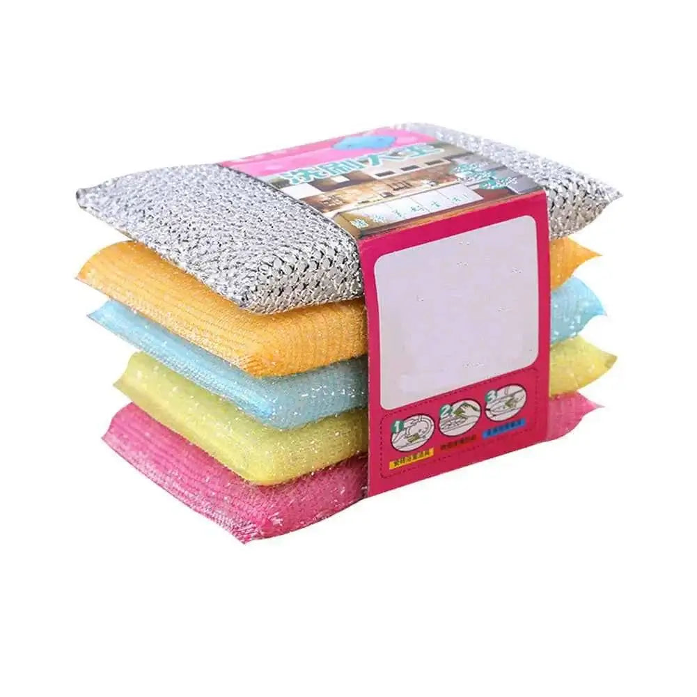 Non-Stick Kitchen Scouring Pads - Oil-Resistant Cleaning Sponge Set (4 Pcs)