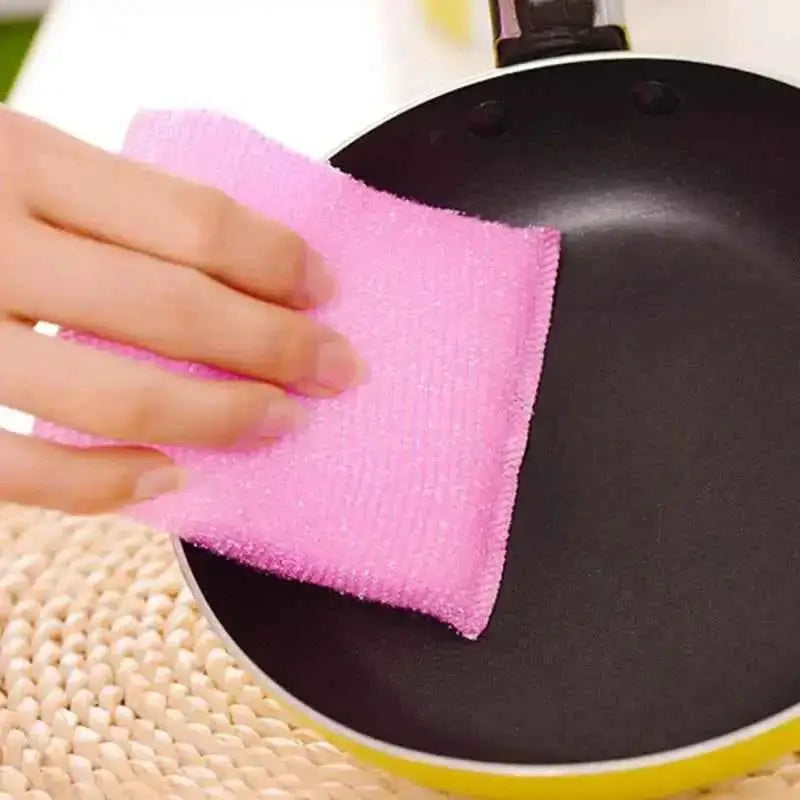 Non-Stick Kitchen Scouring Pads - Oil-Resistant Cleaning Sponge Set (4 Pcs)