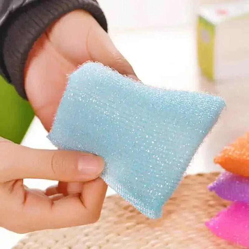 Non-Stick Kitchen Scouring Pads - Oil-Resistant Cleaning Sponge Set (4 Pcs)