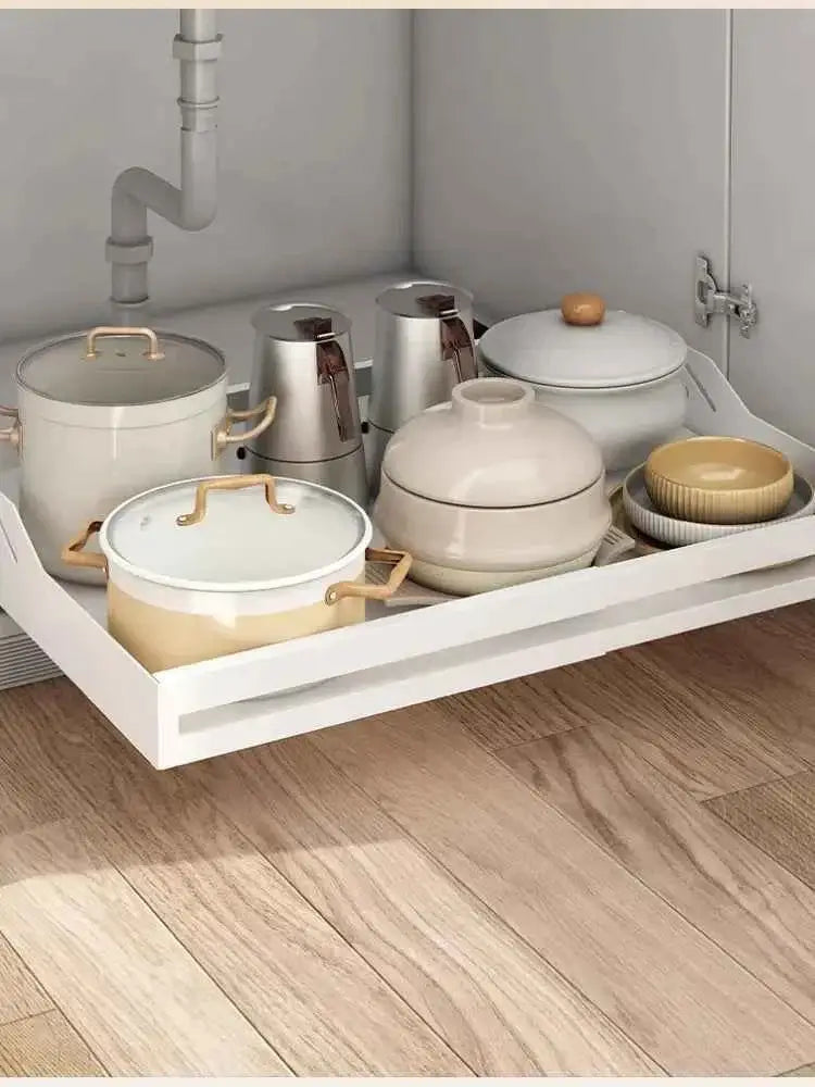 Pull-Out Kitchen Cabinet Organizer - Sliding Drawer Storage Basket