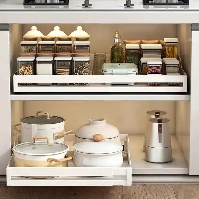 Pull-Out Kitchen Cabinet Organizer - Sliding Drawer Storage Basket