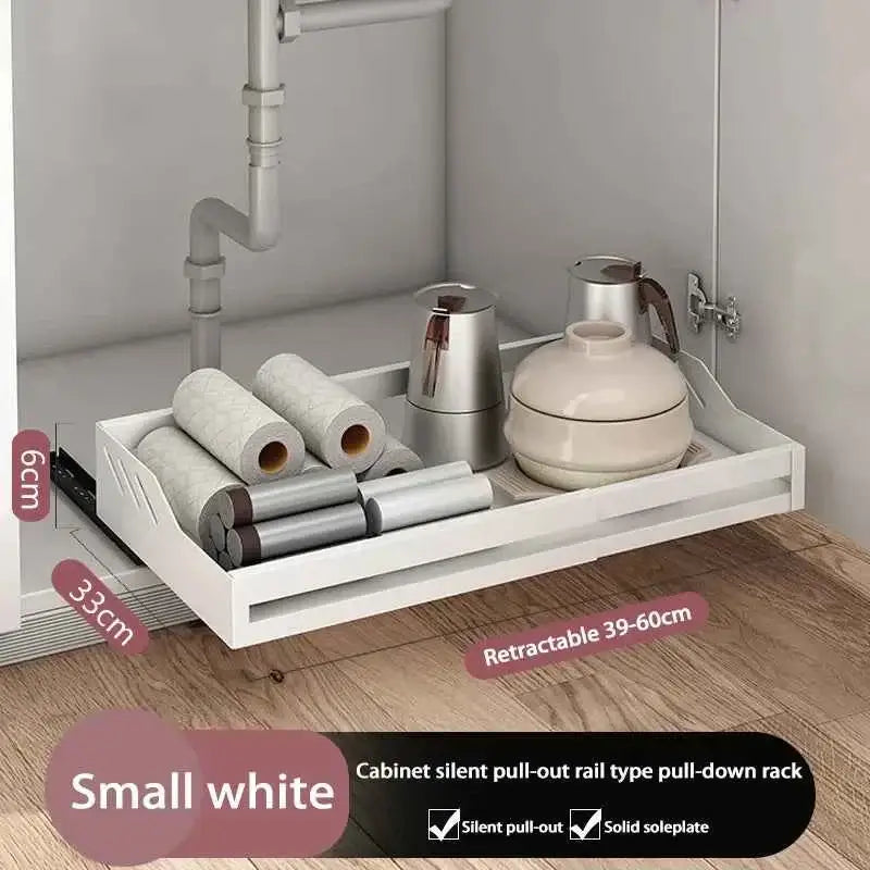 Pull-Out Kitchen Cabinet Organizer - Sliding Drawer Storage Basket