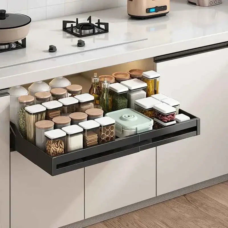 Pull-Out Kitchen Cabinet Organizer - Sliding Drawer Storage Basket