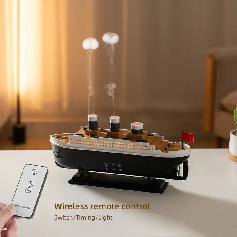 Retro Boat Humidifier - Ultrasonic Aromatherapy Diffuser with Remote