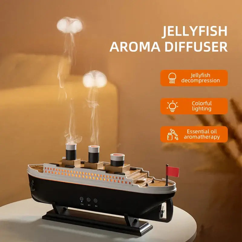 Retro Boat Humidifier - Ultrasonic Aromatherapy Diffuser with Remote