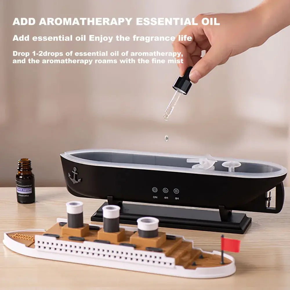 Retro Boat Humidifier - Ultrasonic Aromatherapy Diffuser with Remote