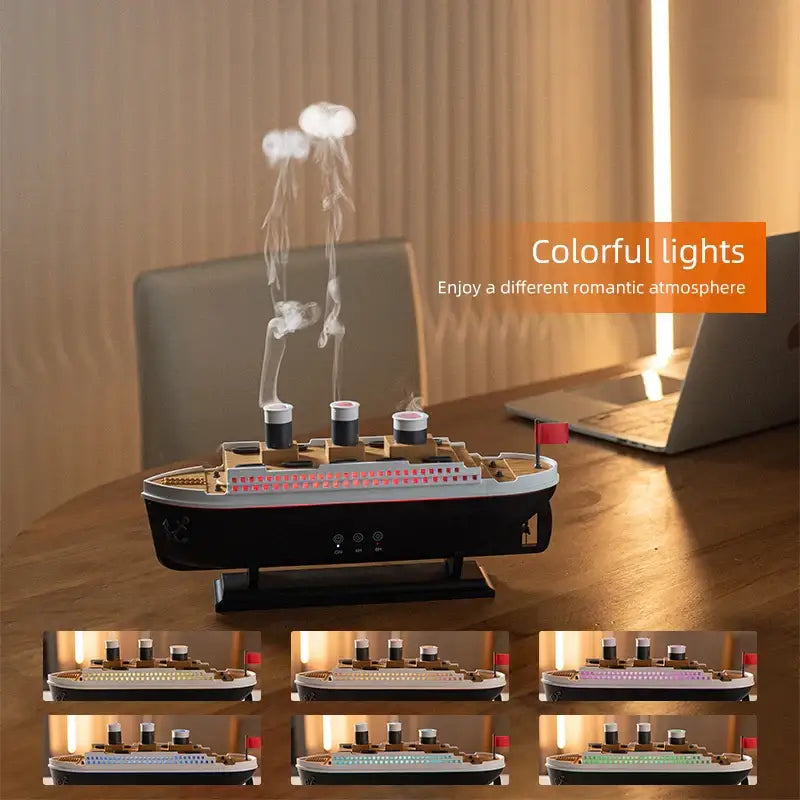 Retro Boat Humidifier - Ultrasonic Aromatherapy Diffuser with Remote