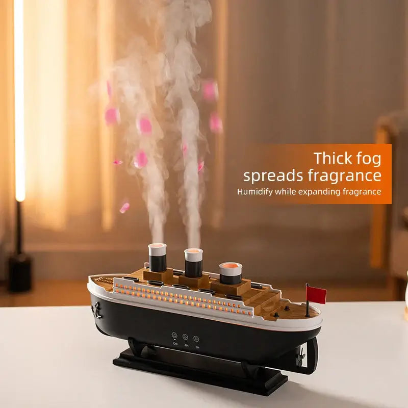 Retro Boat Humidifier - Ultrasonic Aromatherapy Diffuser with Remote