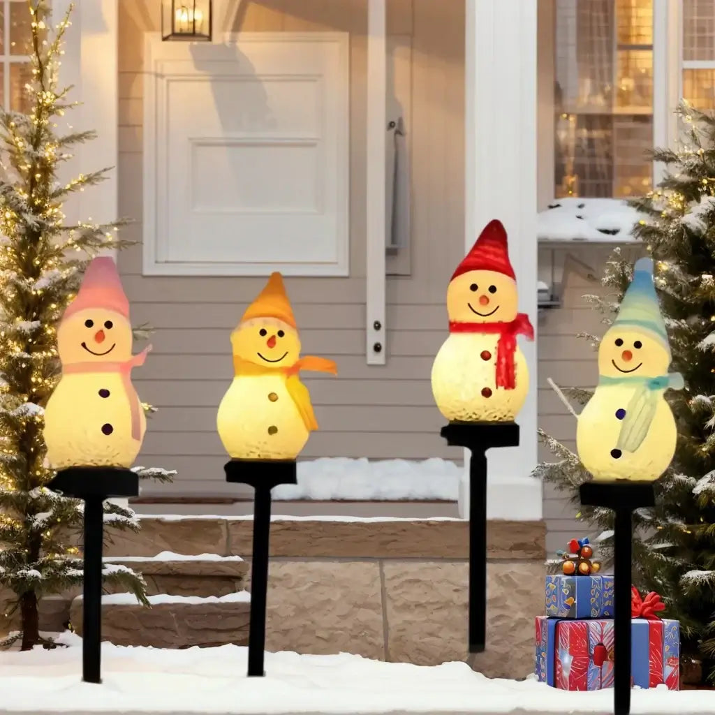 Solar Snowman Christmas Lights - Outdoor Lawn Decorations for Corridor, Terrace & Holiday Displays
