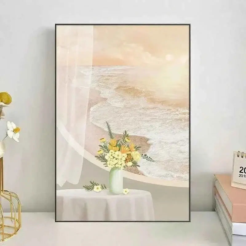 Spray Painting Living Room Wall Accents Frame Mural Nordic Simple Creative Bedroom Wall Art Beautiful Modern Home Decoration