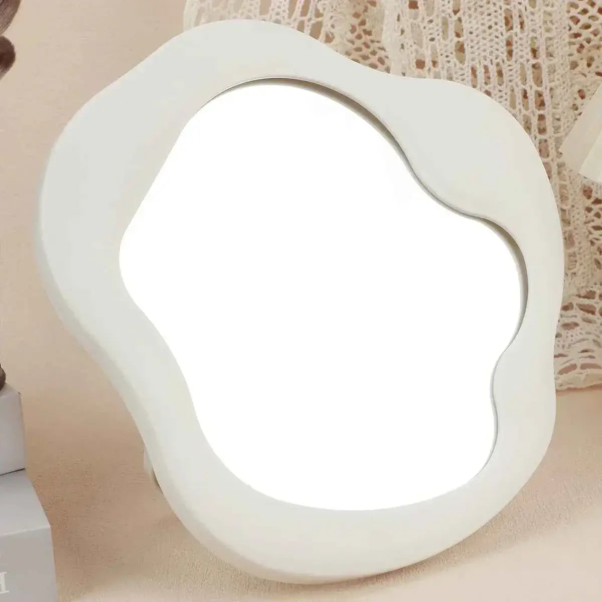 Wave Design Makeup Mirror - Decorative Tabletop Mirror for Bedroom & Desk