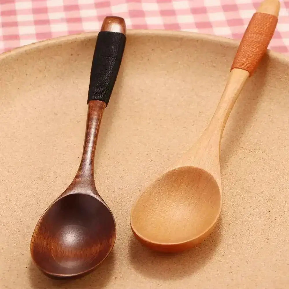 Wooden Spoon & Fork Set - Natural Kitchen Utensils for Dining
